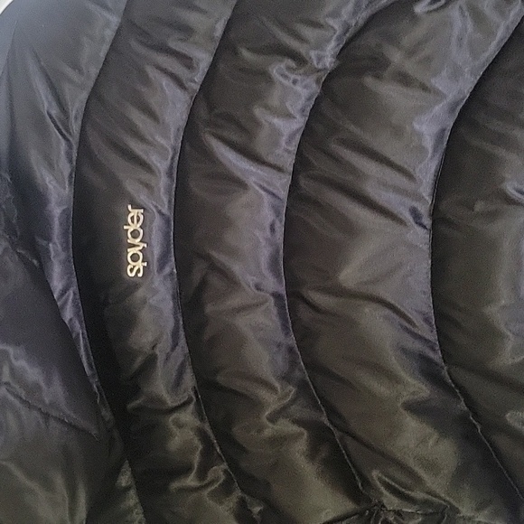 Spyder Puffer Jacket Insulated Quilted Full Zip Winter Coat SP Black down filled - Picture 6 of 10